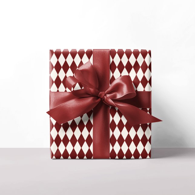 Röd och vit argyle Festive Modern jul Presentpapper (Skapare uppladdad)