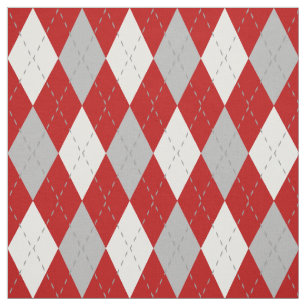 Röd och vit argyle Mönster Tyg