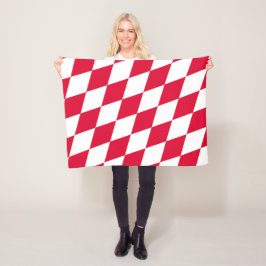 Röd och vit bavaria Diamond Flagga Mönster Fleecefilt