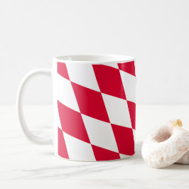 Röd och vit bavaria Diamond Flagga Mönster Kaffemugg