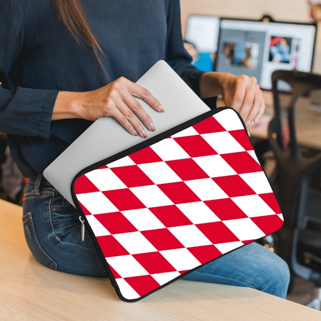 Röd och vit bavaria Diamond Flagga Mönster Laptop Fodral (Skapare uppladdad)