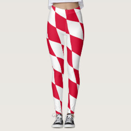 Röd och vit bavaria Diamond Flagga Mönster Leggings