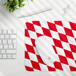 Röd och vit bavaria Diamond Flagga Mönster Musmatta