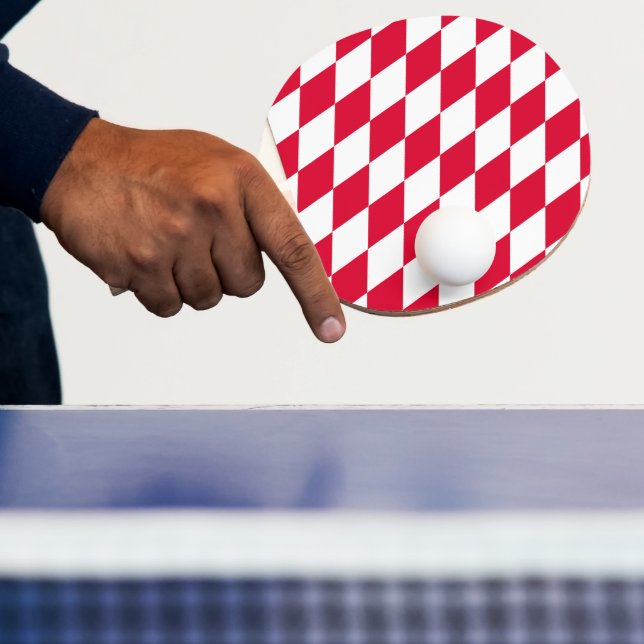 Röd och vit bavaria Diamond Flagga Mönster Pingisracket (Insitu)