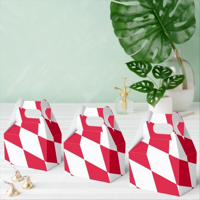 Röd och vit bavaria Diamond Flagga Mönster Presentaskar (Multipel)