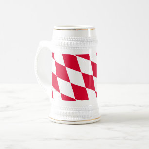 Röd och vit bavaria Diamond Flagga Mönster Sejdel