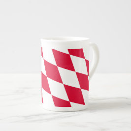 Röd och vit Bayern diamantflaggmönster Benporslin Mugg