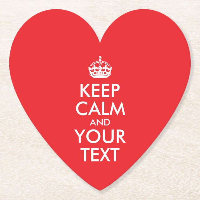 Röd och vit Behålla Lugn och text Underlägg Papper (Framsida)