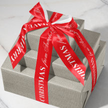 Röd och vit blandad typsnitt God Jul-present