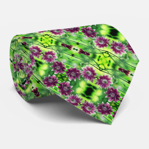 Röd och vit blomma Abstrakt Mönster Slips