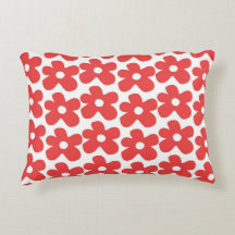 Röd och vit blomma Y2K Mönster