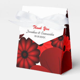 Röd och vit Blommigt Tält med menyfliksområdet Fav Presentaskar