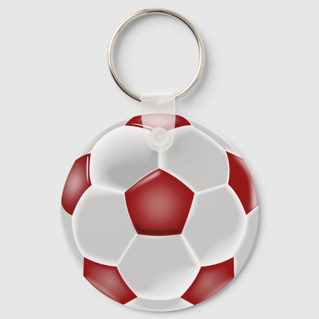 Röd och vit Boll Nyckelring (Framsida)