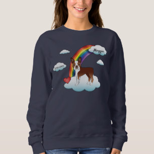 Röd och vit Boston Terrier-regnbågsminne T Shirt