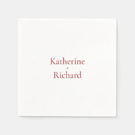 Röd och vit bröllopscocktail pappersservett