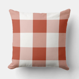 Röd och vit buffelmönster kudde