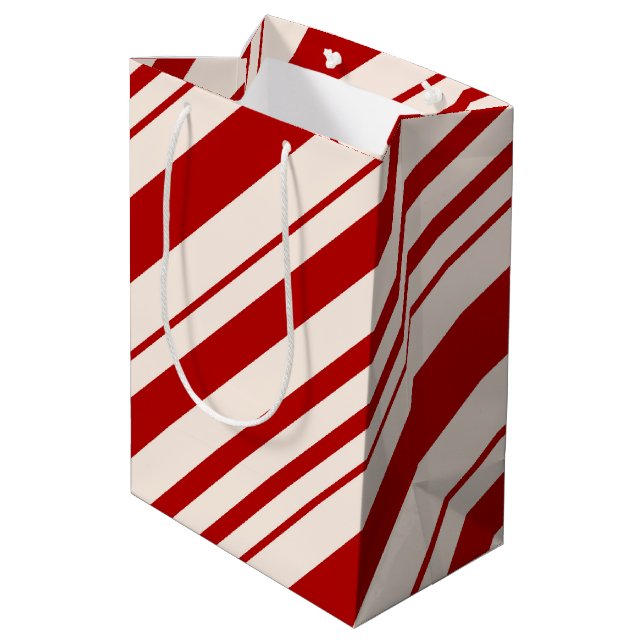 Röd och vit Candy cane strippad (Baksidan Vinklad)