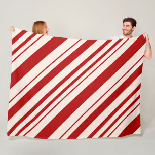 Röd och vit Candy cane strippad Fleecefilt