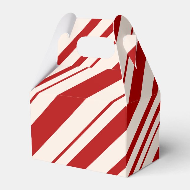 Röd och vit Candy cane strippad Presentaskar (Framsidan Sidan)