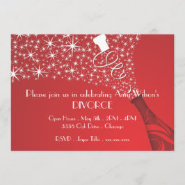 Röd och vit champagneinbjudan inbjudningar