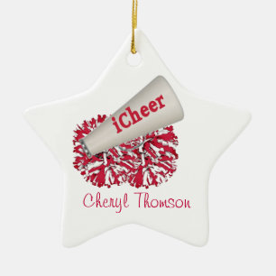 Röd och vit CheerLedande ornament
