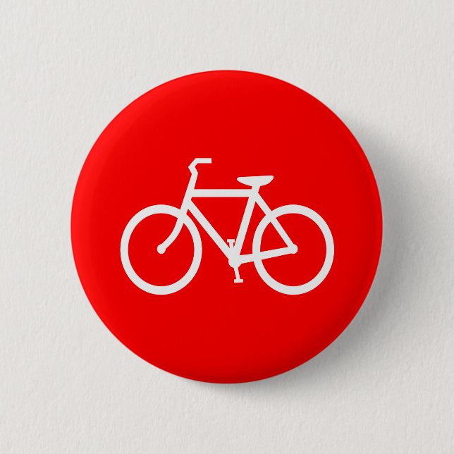 Röd och vit cykel knapp (Framsida)
