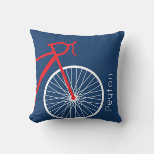 Röd och vit cykel kudde