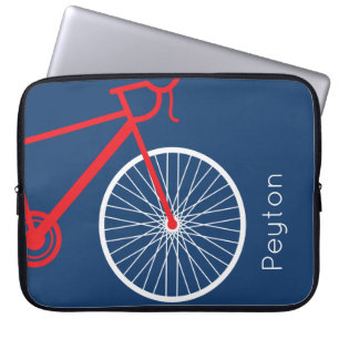 Röd och vit cykel laptop fodral