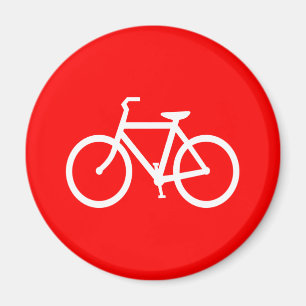 Röd och vit cykel magnet