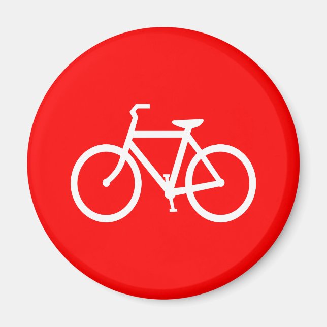 Röd och vit cykel magnet (Framsidan)