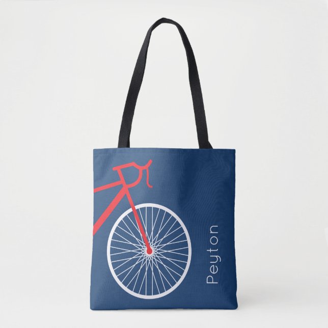 Röd och vit cykel tygkasse (Framsida)