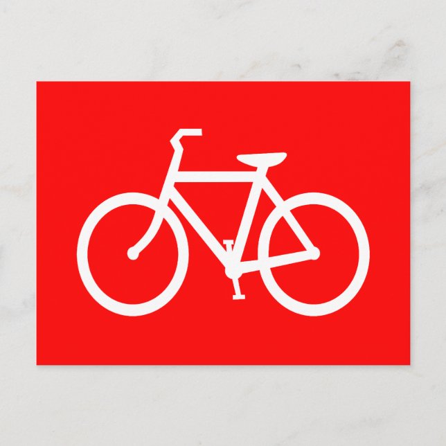 Röd och vit cykel vykort (Framsida)