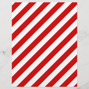 Röd och vit diagonal Rand Mönster Reklamblad