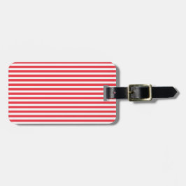 Röd och vit enkel horisontell randig som sockerrör bagagebricka
