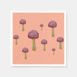 Röd och vit fläckig svamp pappersservett