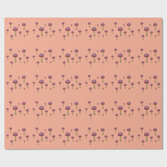 Röd och vit fläckig svamp presentpapper (Platt)