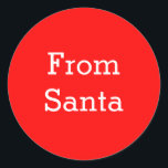 Röd och vit från Santa Runt Klistermärke<br><div class="desc">En enkel från tomtedekalen i rött och vitt.</div>
