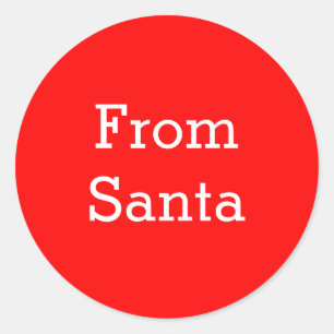 Röd och vit från Santa Runt Klistermärke