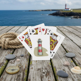 Röd och vit fyr Nautilus kust Casinokort