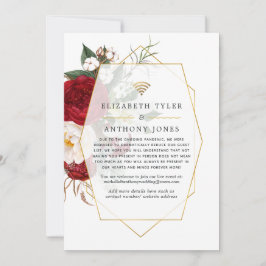 Röd och vit geometrisk virtuell bröllopsgästlista meddelande