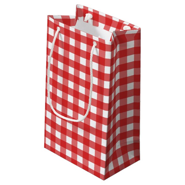 Röd och vit gingham (Baksidan Vinklad)