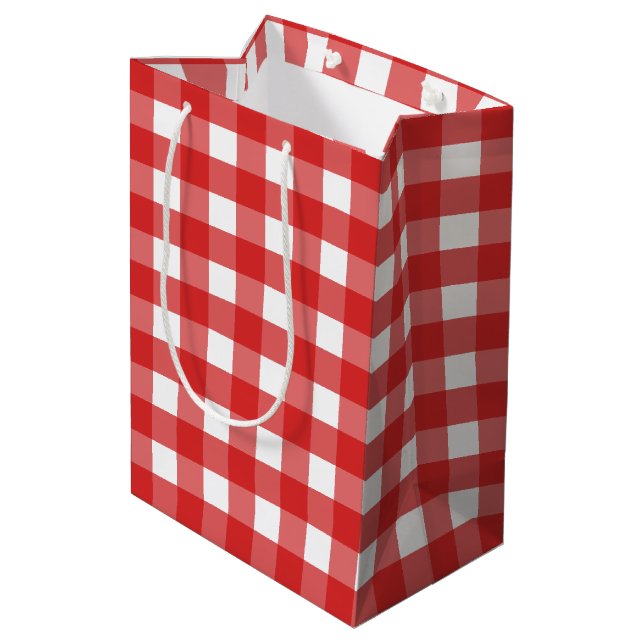 Röd och vit gingham (Baksidan Vinklad)