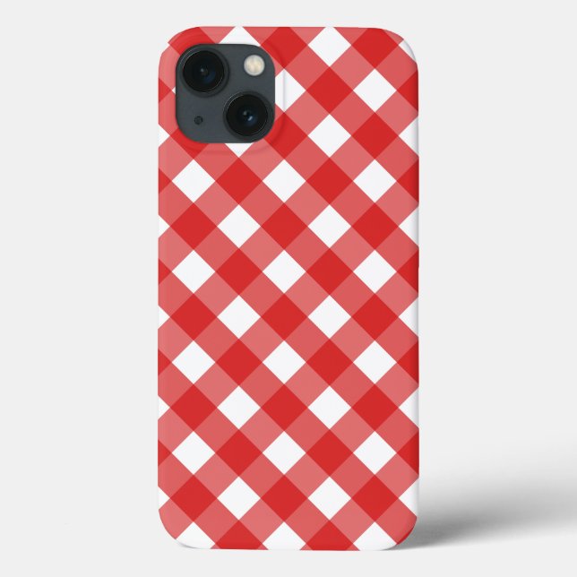 Röd och vit gingham Fodral-Mate iphone case (Baksida)