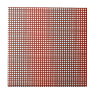 Röd och vit Gingham Kakelplatta