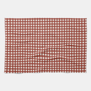 Röd och vit Gingham Kökshandduk