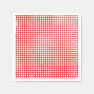 röd och vit gingham mönster pappersservett