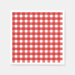 Röd och vit gingham pappersservett