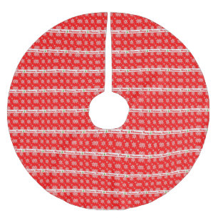 Röd och vit god jul julgransmatta borstad polyester