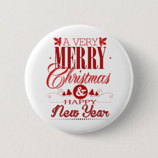 Röd och vit God jul Ord Decor Knapp