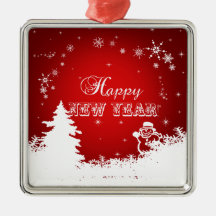 Röd och vit Gott nytt år-typografi